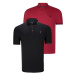 DOUBLE SET T8586 DEWBERRY MEN'S T-SHIRT-BLACK-BURGUNDY