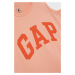 Detské bavlnené tričko GAP ružová farba, s potlačou