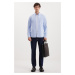 GRIMELANGE Cliff Men's 100% Cotton Pocket Oxford Blue Shirt