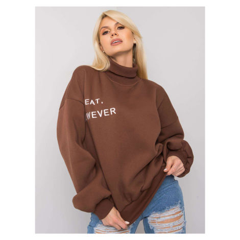 Brown insulated turtleneck sweatshirt