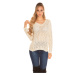 Trendy knit sweater with zips white Einheitsgroesse