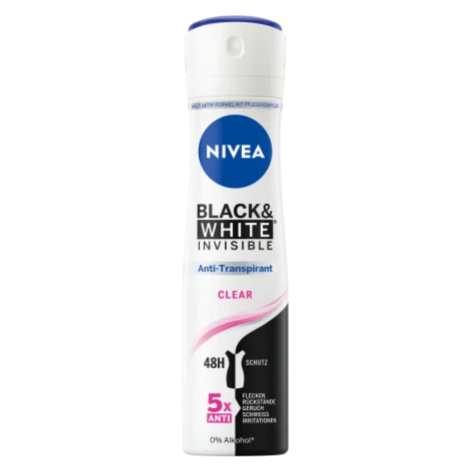 Nivea Black & White antiperspirant v spreji Invisible clear 150 ml