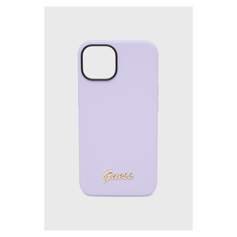 Puzdro na mobil Guess iPhone 14 / 15 / 13 6.1" fialová farba,