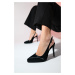 LuviShoes SANTA Black Women's Pointed Toe Platform Heel Shoes