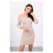 Fitted dress - ribbed beige