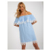 Light blue women's Spanish dress with frills