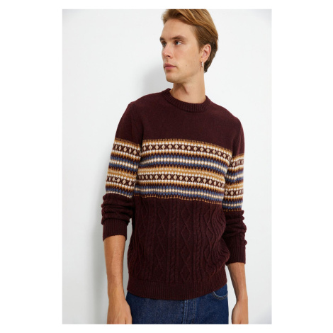 Koton Men's Claret Red Sweater