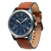 FOSSIL Analógové hodinky 'Grant FS5151'  ultramarínová / okrová / strieborná