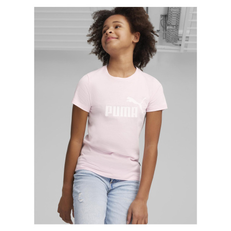 Svetloružové dievčenské tričko Puma ESS Logo Tee