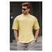 Madmext Men's Yellow Oversize Fit Basic T-Shirt 6066