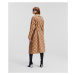 Kabát Karl Lagerfeld Reversible Printed Soft Coat Hnedá
