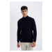 DEFACTO Navy Blue Slim Fit Slim Cut Half Turtleneck Knitwear Sweater