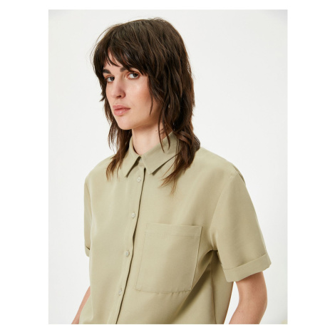 Koton Shirt Pocket Short Sleeve Modal Blended