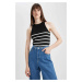 DEFACTO Fitted Crew Neck Striped Knitwear Singlet