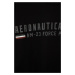 Bavlnené tričko Aeronautica Militare čierna farba, s potlačou