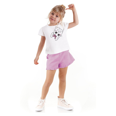 Denokids Ribbed Rabbit Girls Kids T-shirt Shorts Set