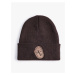 Koton Acrylic Knitted Beanie Silhouette Embroidered Fold Detail