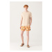 Avva Men's Orange Printed Beach Shorts