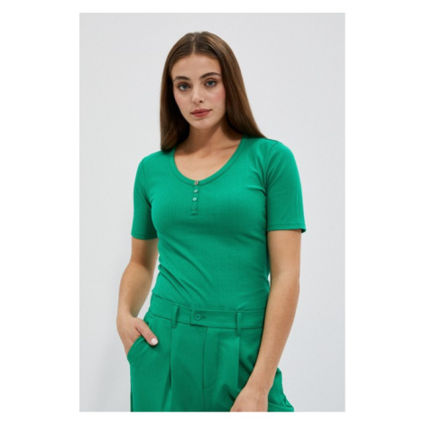 Blouse with round neckline and buttons Moodo