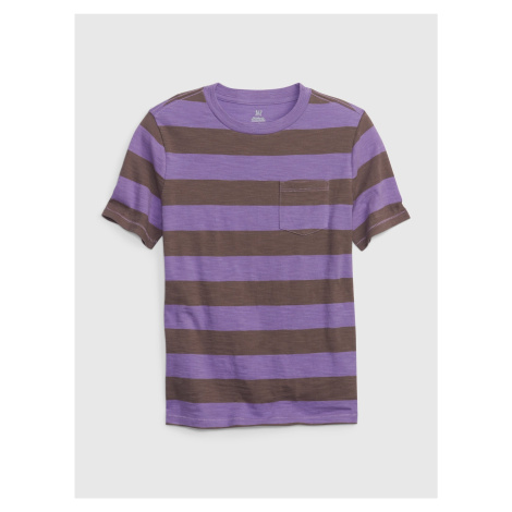 Hnedo-fialové chlapčenské pruhované tričko GAP
