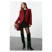 Trendyol Burgundy Cashmere Fitted Blazer Jacket