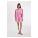 DEFACTO Shirt Collar Modal Long Sleeve Mini Dress