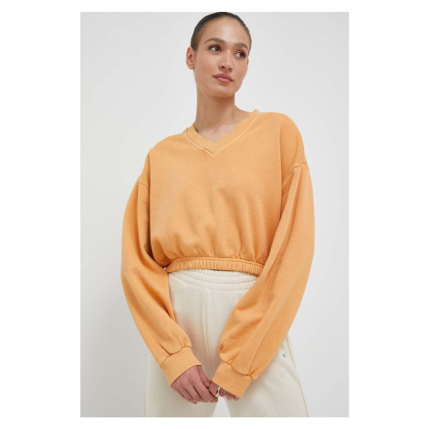 Bavlnená mikina Reebok Classic dámska, oranžová farba, jednofarebná