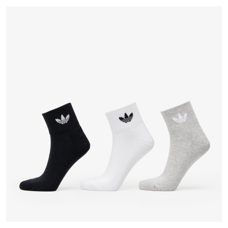 adidas Originals Mid Ankle Sock 3-Pack White/ Medium Grey Heather/ Black