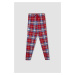 DEFACTO Fall In Love Regular Fit Plaid Patterned Flannel Pajama Bottoms