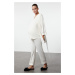 Trendyol Curve Ecru Breastfeeding Suitable Knitted Maternity & Postpartum Dressing Gown-Pajama S