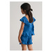 TOP GANT LINEN FRILL TOP LAPIS BLUE