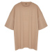 Trendyol Plus Size Camel Oversize/Wide Cut Crew Neck Basic Textured T-shirt