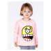 Children's cotton blouse with pink emoticon print
