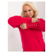 Red plus-size sweatshirt with buttons