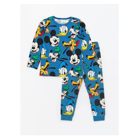 LC Waikiki Crew Neck Mickey Mouse Printed Baby Boy T-Shirt and Tracksuit Bottom 2 Set