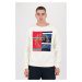 Tommy Hilfiger Sveter - KNITTED GRAPHIC SWEATER smotanový