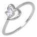 Brilio Silver Strieborný zásnubný prsteň s kryštálom Srdce 426 001 00535 04 53 mm