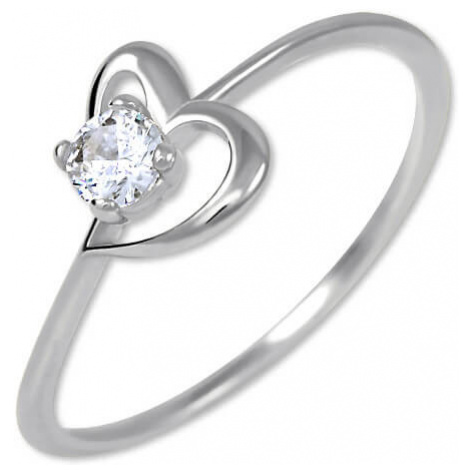 Brilio Silver Strieborný zásnubný prsteň s kryštálom Srdce 426 001 00535 04 55 mm