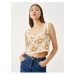 Koton Crop Bustier Crochet Square Neck