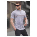 Madmext Gray Men's Polo Neck T-Shirt 6077