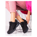 Exkluzívne čierne trekingové topánky dámske bez podpätku
