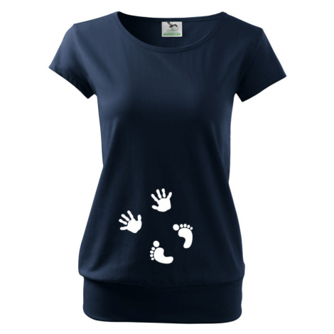Tehotenské Tričko s motívom Odtlačky - originálny a vtipný motív na triko