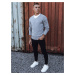 Men's V-neck sweater light gray Dstreet