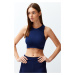 Trendyol Dark Navy Seamless/Seamless Ribbed and Lightly Supported/Shaping Sports Bra