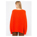 Oranžový sveter s véčkovým výstrihom CAMAIEU