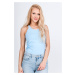 Women's tank top with a cut-out on the back - blue