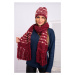 Women's set with scarf Anika K304 wine