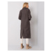 TMAVOSIVÝ DÁMSKY DLHÝ KABÁT TEDDY COAT 217-PL-23335.84-GREY