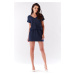 Awama Woman's Dress A178 Navy Blue