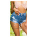 Sexy used look Jeans Hot Pants / Shorts denimblue